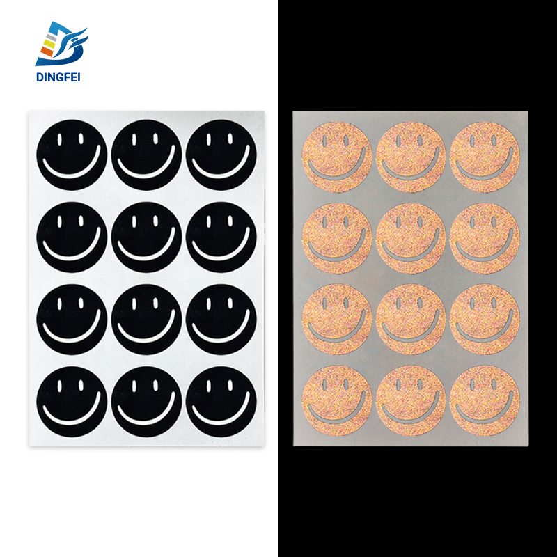 680 Series Black Reflective Smiles Stickers - 